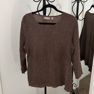 Croft & Barrow Chocolate Ribbed Knit Top